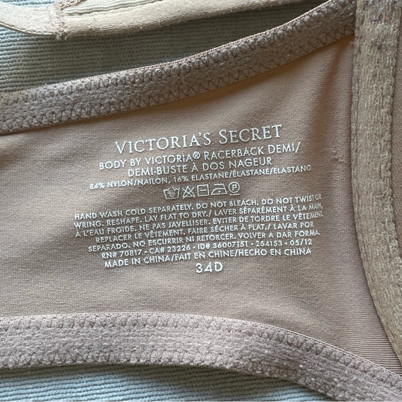Victoria’s Secret racerback demi bra in cream/beige 34D - Picture 3 of 9